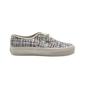 Vans Authentic Women Sneakers Authentic Woven Plaid Marshmallow‎ White Size 6.0